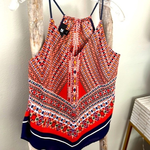 Women’s A Byer Halter Boho Print Top‎ Print V hem S - Picture 1 of 6